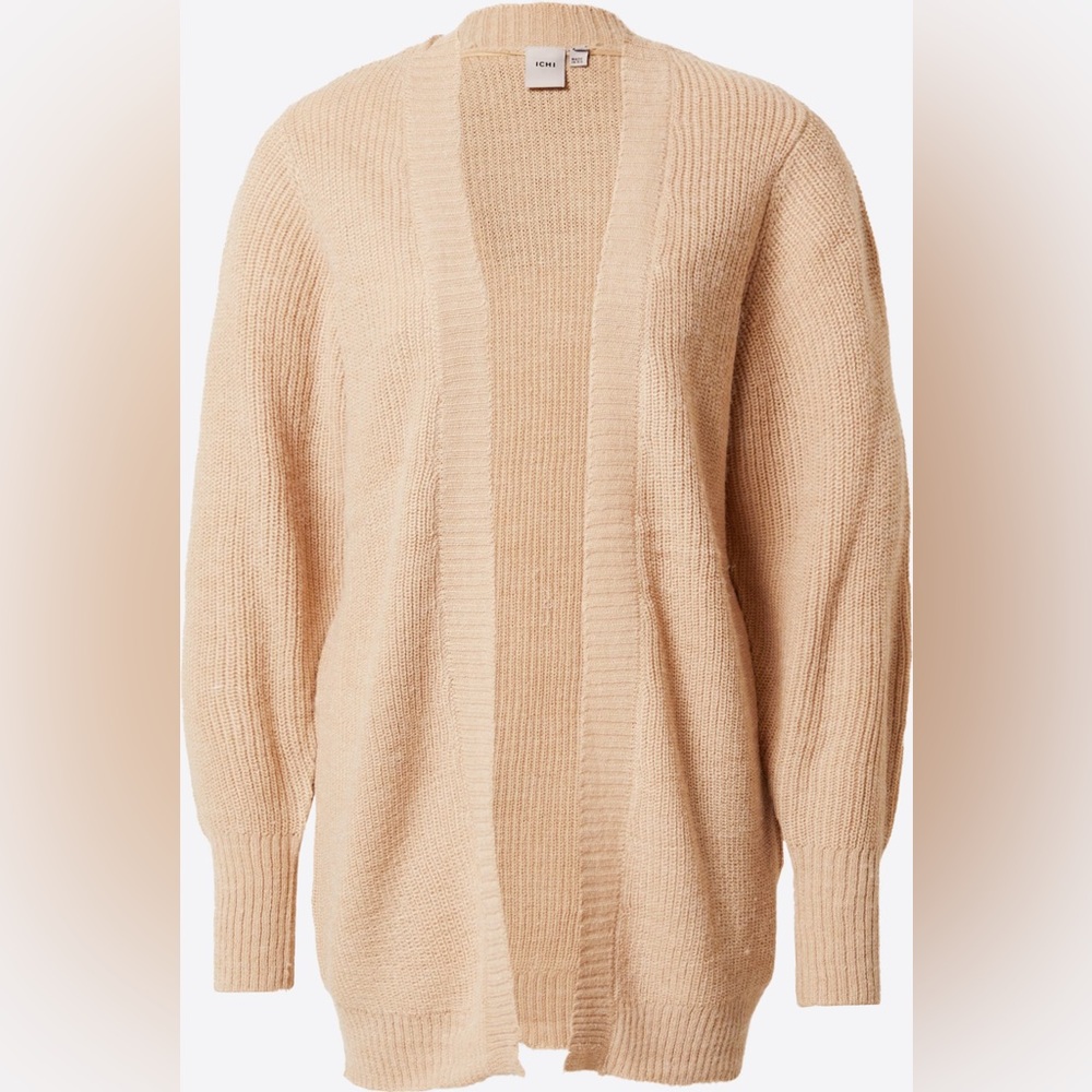 ICHI Knit Cardigan in Sand - Picture 3 of 10